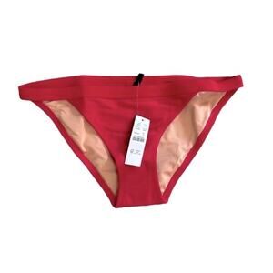 J. Crew wild hibiscus pink ribbed trim hipster full coverage Bikini Bottom Small